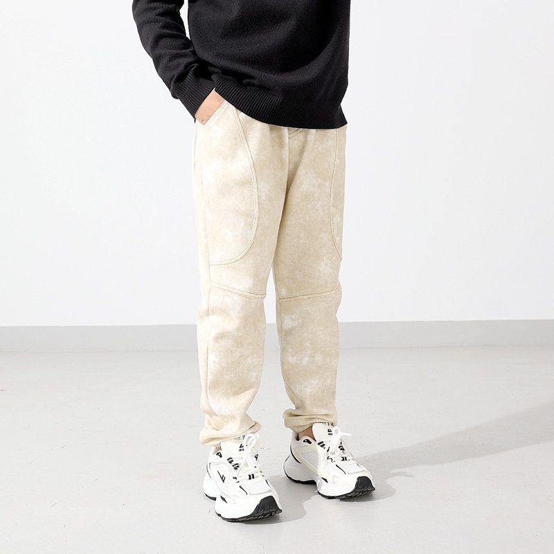 Spring and Autumn Korean Style Children's Casual Long Pants, Big Kids Patchwork Batik Pants, Boys' Camouflage Jogger Sweatpants