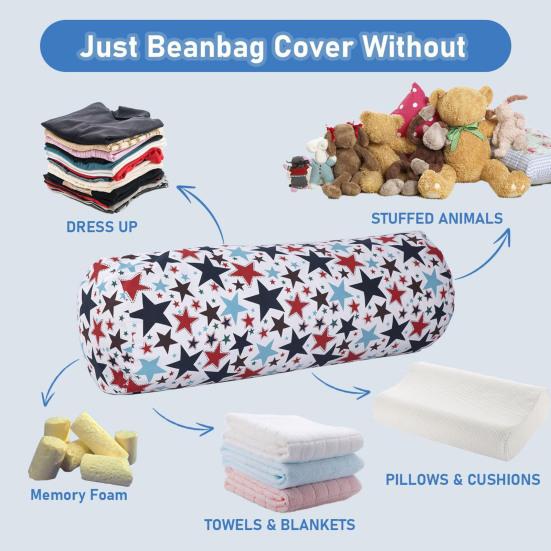 Хранение мешка для плюшевых игрушек, органайзер для мягких игрушек из холста, чехол для мешка для плюша на молнии, сумка для хранения кресла-мешка для детей, плюшевые игрушки, пена с эффектом памяти