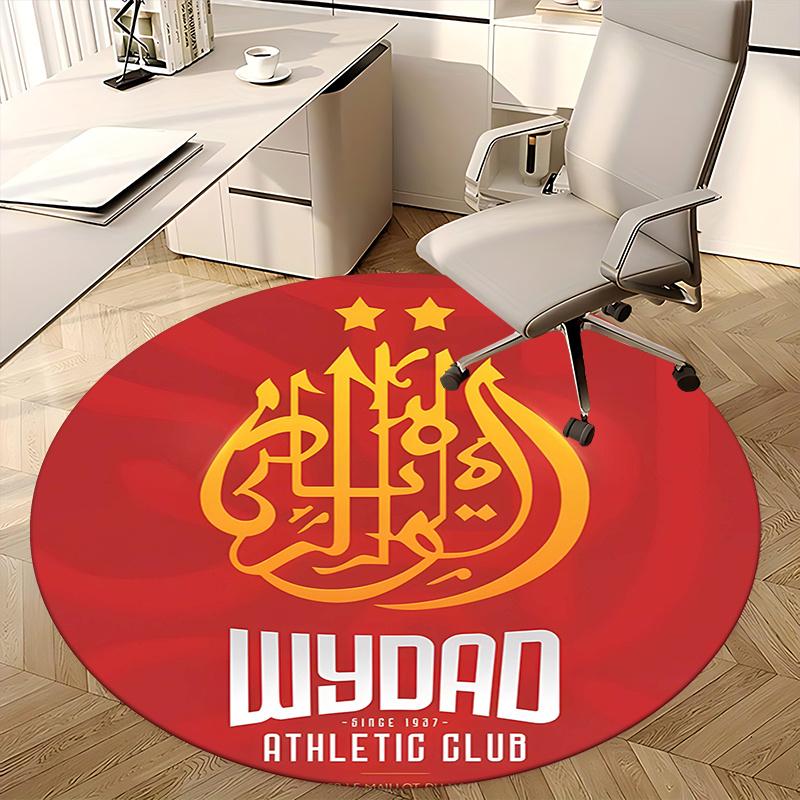 Атлетический клуб Wydad, Дизайн логотипа, Коврик под стул, Круглый ковер, Офисный ковер, Машинная стирка, Нескользящий, Подходит для гостиных, Спален