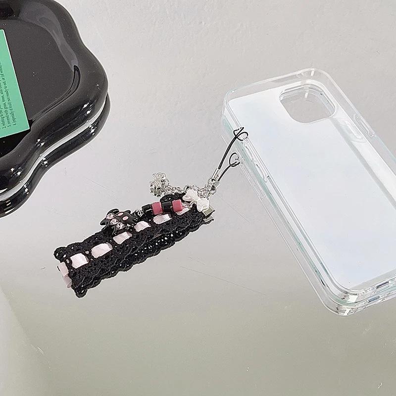 1 шт. Модный шнурок с кошачьей лапкой, бисерный кружевной бант, телефон, подвеска, камера, аксессуар, ткань