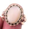 Кольцо из двухцветного серебра 925 пробы с натуральным розовым опалом ручной работы S.7 L3M30
