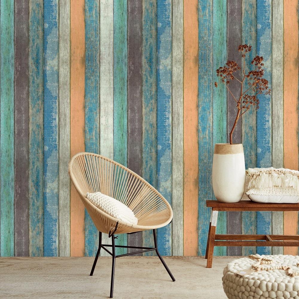 Antique Stripes Retro Vinyl Color Peel And Stick Wallpaper Self Adhesive Contact Paper Removable Waterproof Wallpaper For Furniture Renovation