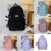 Simple Large Capacity Backpack With Solid Color And Letter Design For Daily