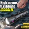 10000LM Мощный светодиодный фонарик USB перезаряжаемый дальний тактический фонарь мощный флуоресцентный фонарь уличный супер яркий фонарь