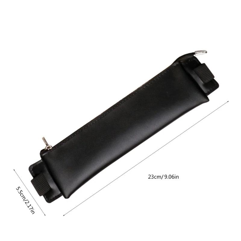 Кожаный чехол-подставка для ручек с регулируемыми резинками, на молнии, для блокнота, планера, журнала, F19E