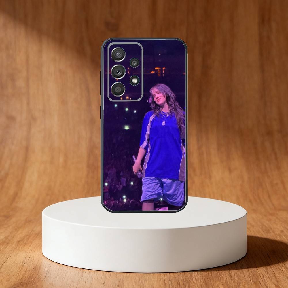 Billie B-BLUE Eilish singer Phone Case For Samsung S25,S24,S21,S22,S23,S30,Ultra,S20,Plus,Fe,Note,10,9,5G Black Cover