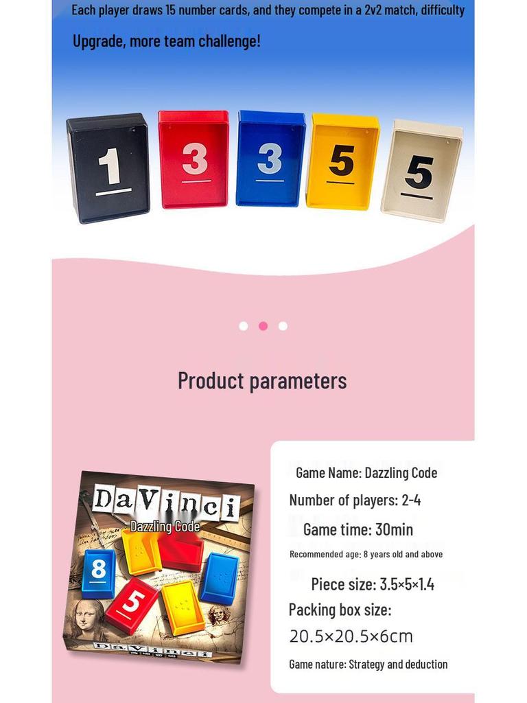 Da Vinci's Code Puzzle Game: Board Game for Kids & Adults, Casual Play for 2-4 Players