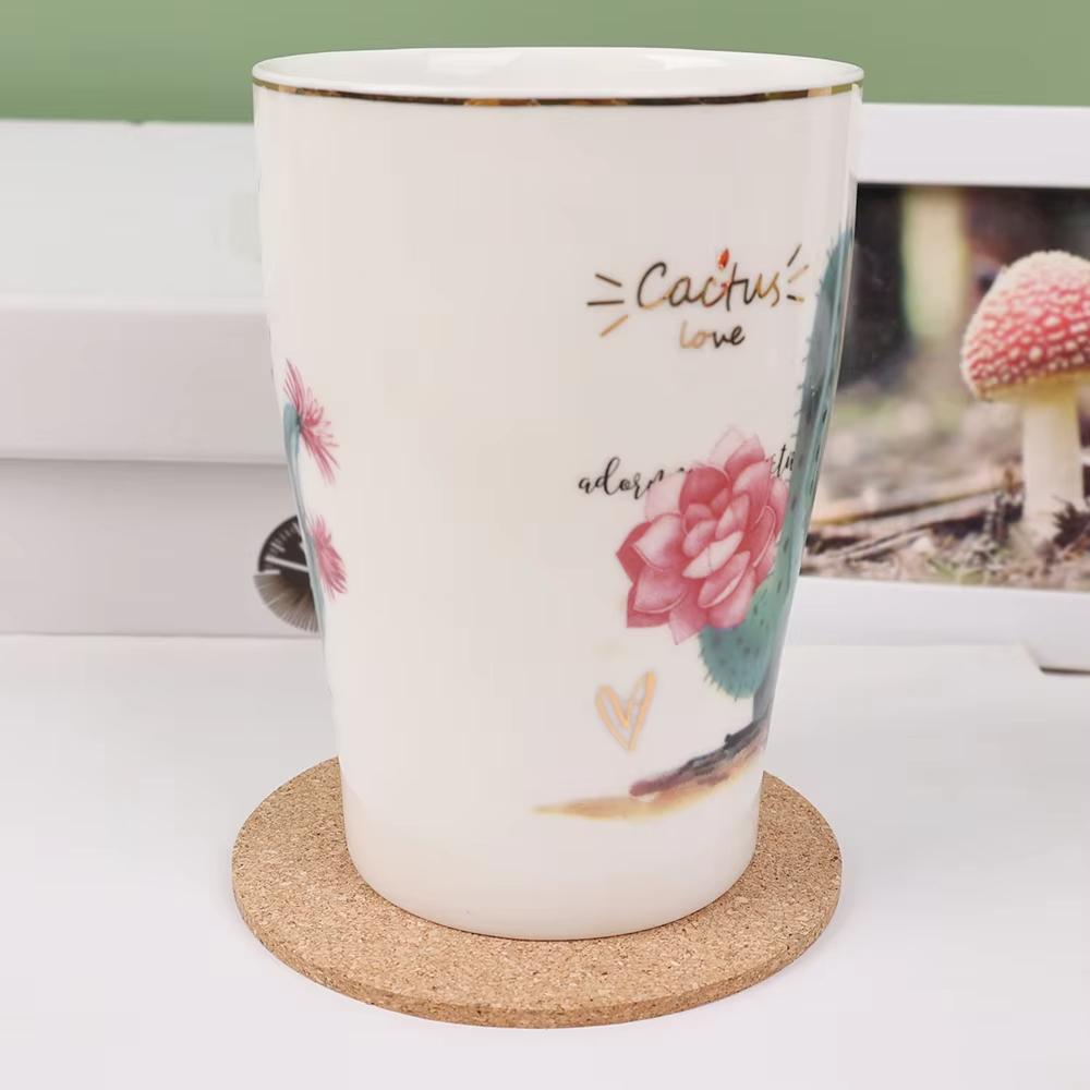 5PCS Natural Cork Coaster, Round Anti Slip And Durable, Coffee Cup Coaster, Desktop Decoration DIY Tableware Coaster