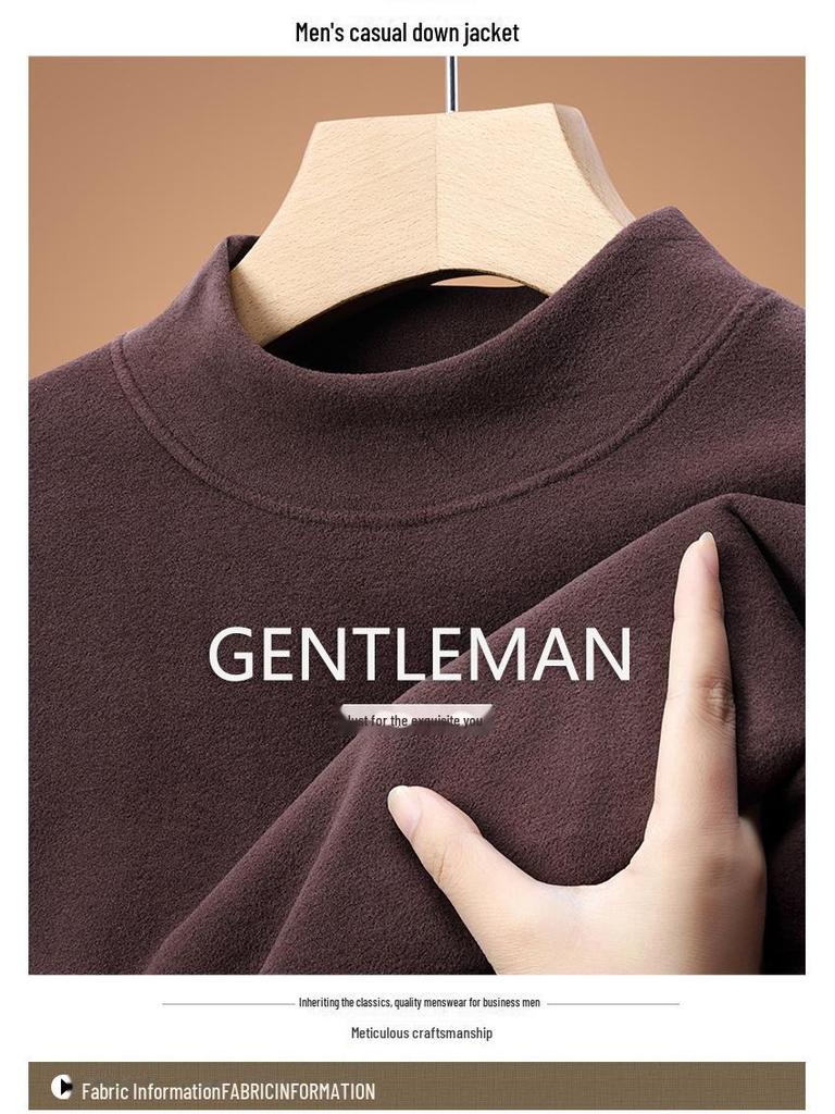 Men's Double-Sided German Velvet Long-Sleeve Warm Turtleneck Top