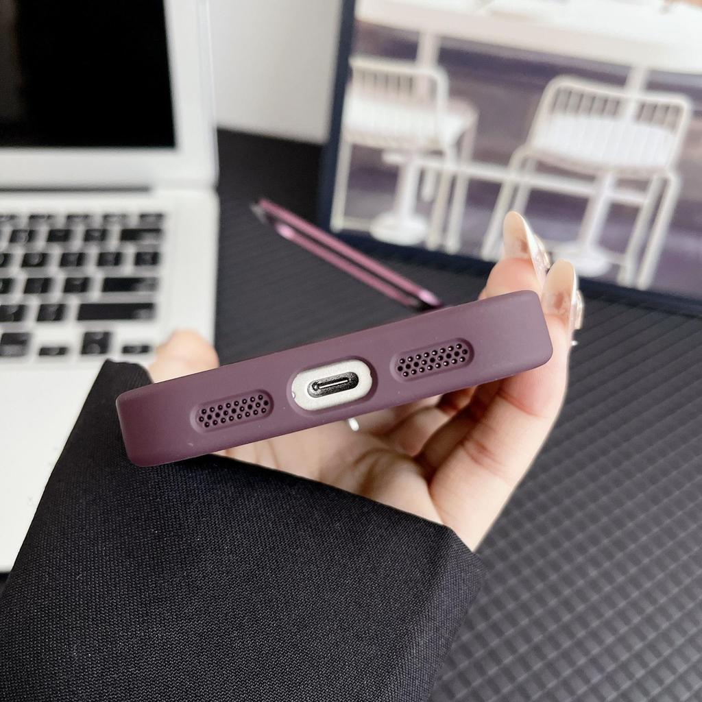 Невидимая магнитная подставка Жидкий чехол для телефона для iPhone 13/14/15/16/17 Pro Max - На ощупь как кожа, Защитный