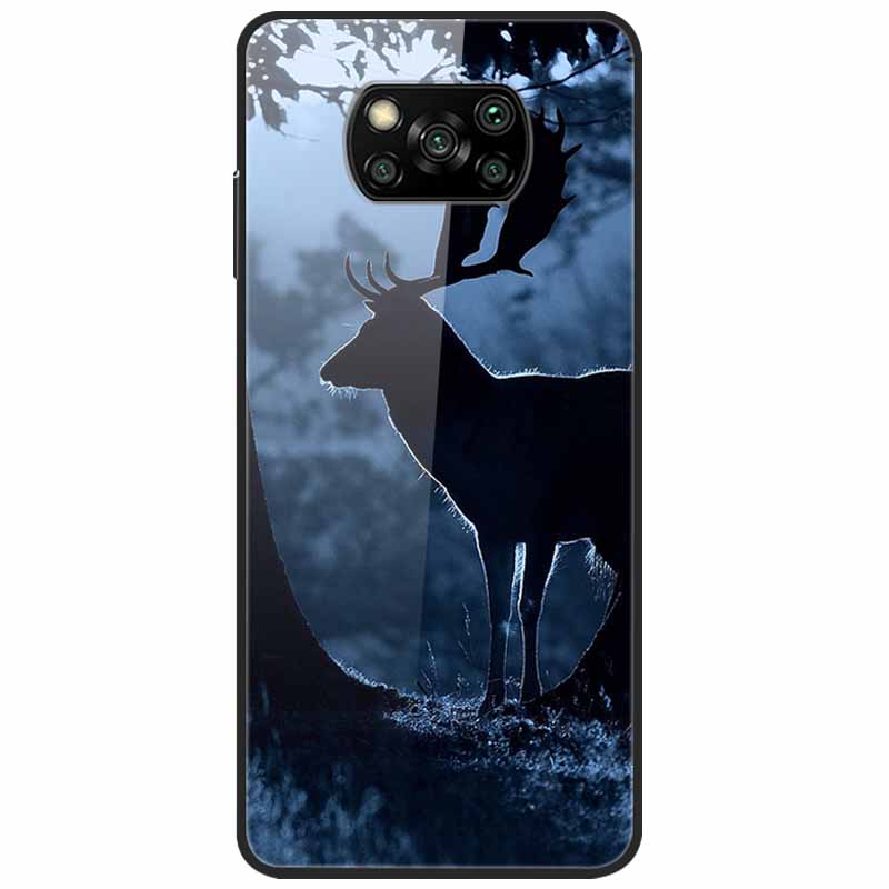 For Poco X3 Pro Case Fashion Cute Tempered Glass Luxury Coque Covers for Xiaomi Poco X3 NFC Cases PocoX3 X 3 Bumper Protector