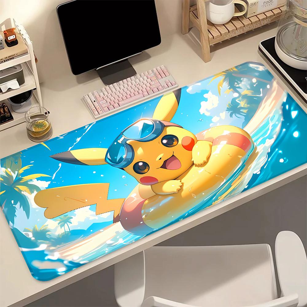 P Pikachu Swimming Mouse Pad Cute Anime Gaming Mousepad Waterproof NonSlip Desk Mat for Computer Laptop Office
