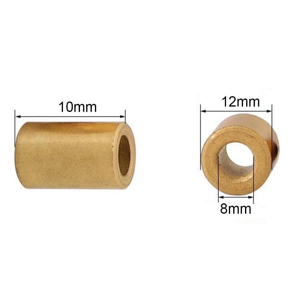 10pcs Sintered Bronze Bearing Sleeve Gold Plain Bearings Durable Bronze Bushings Machine Tools