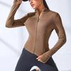 Summer Sports Sun Protection Dual-use Long-sleeved Women's Yoga Body Shaping Jacket Short Top Slim Lightweight