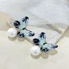 Mori Super Fairy Butterfly Artificial Pearl Earrings Niche Temperament Design Ear Hook Fashion Light Luxury Earrings