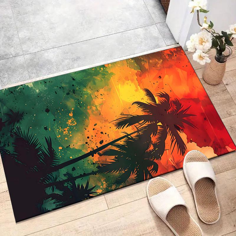 Reggae Polyester Carpet, Soft Indoor Mat for Office Chair, Living Room, Computer Desk - Decorative Home Office Rug Design