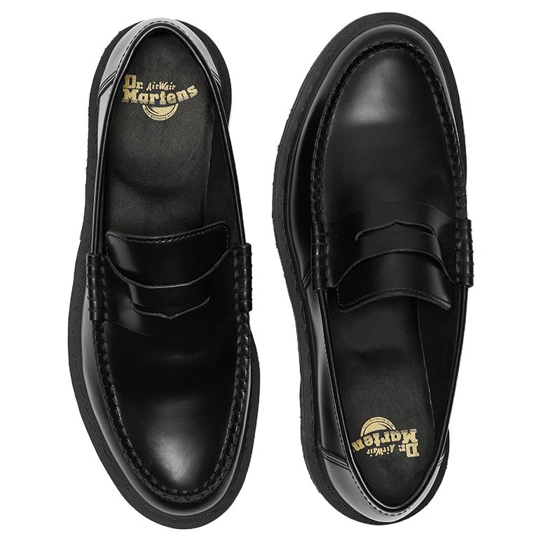 Dr. Martens Пентон Кожаные Лоферы на Платформе с Круглым Носом Унисекс Черные 25015001