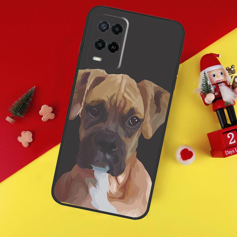Cute Boxer Dog Puppy Case For Oppo A80 A60 A40 A15 A16 A17 A57 A94 A74 A54 A76 A96 A18 A38 A58 A78 A98 A6 A5 Pro