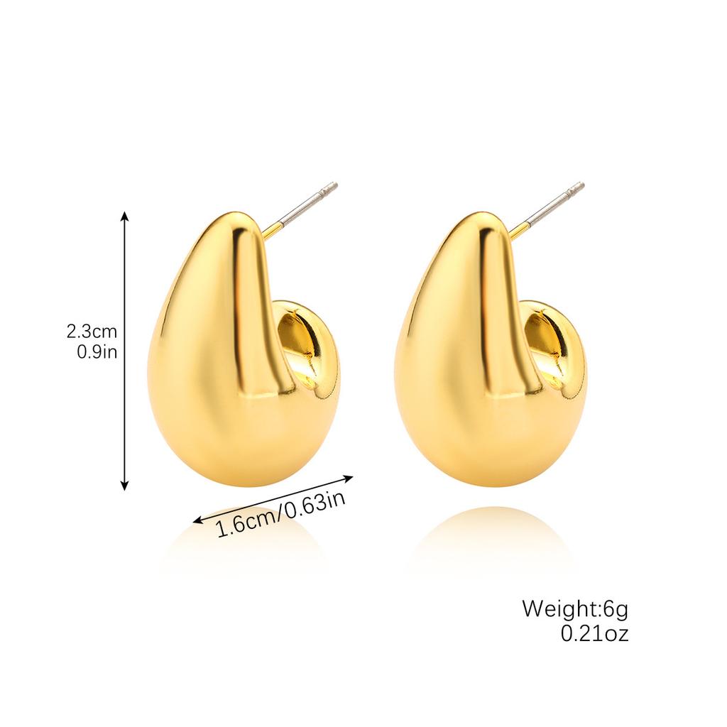 Exaggerated Temperament Earrings Gold Senior Sense Ins Cold Wind Simple Metal Droplets Pleated Pearl Flower Earrings