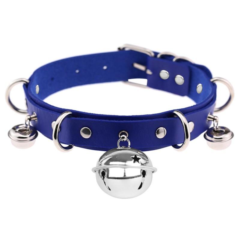 Cosplay Choker Leather Bell Necklace Punk Style Adjustable Neck Jewelry Men Women Role Play Party Accessories