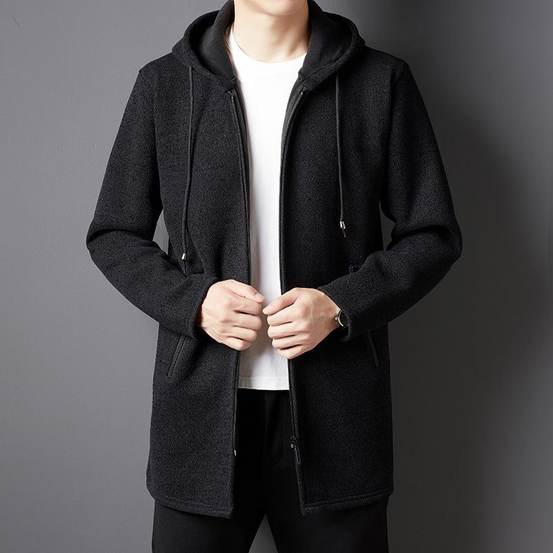 Вязаный кардиган мужской новый осенний мужской длинный вязаный кардиган пальто трендовая мужская одежда