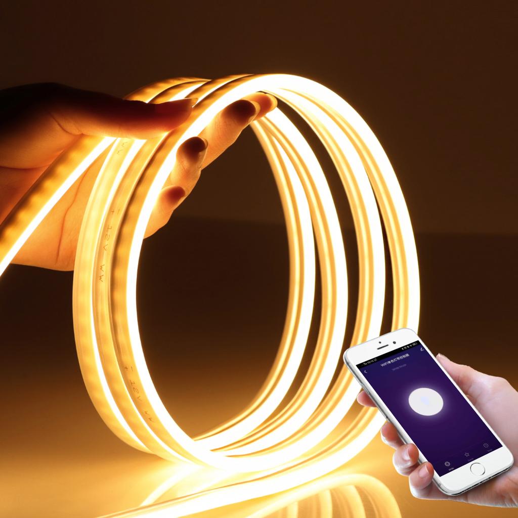 Tuya Smart Life WiFi Светодиодная неоновая лента 12 В Управление через приложение Светодиодная неоновая лента Кухня Комната Домашний декор Работает с Alexa Google Home