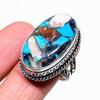 Natural Spiny Oyster Gemstone Handmade 925 Sterling Silver Ring Size 8 w5A66