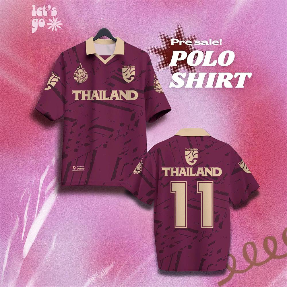 ТАИЛАНД Футбол Футбол Поло Винтажная Футболка Национальный Флаг Логотип Слон Значок Карта Унисекс Мужчины Женщины ДЖЕРСИ Принт Быстросохнущая С Коротким Рукавом Форма