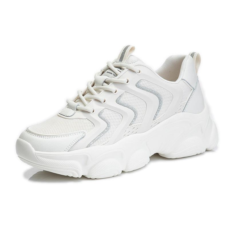 Кроссовки женские новые весна 2025 новые беговые на платформе папины кроссовки женские повседневные плоские кожаные женские туфли тренд