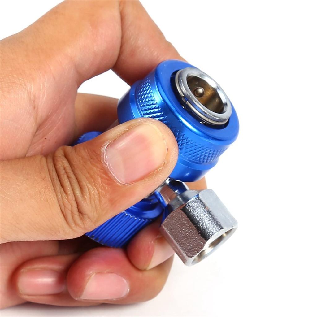 Quick Joint Quick Coupler L Type with Valve for AC Car Air Conditioner (R134a)