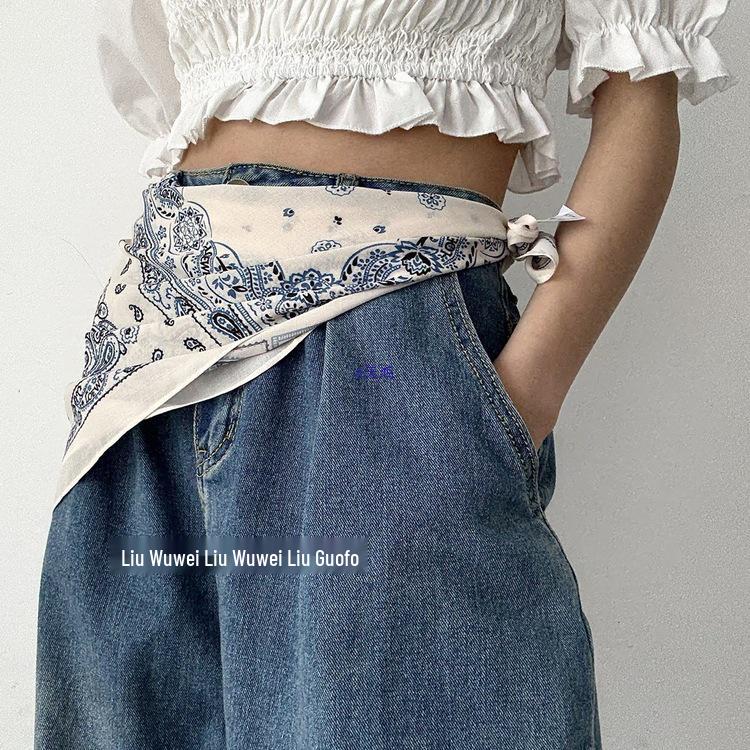 Шелковый шарф с цветком кешью и пояс-корсет для женщин