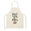 Женский бытовой кухонный фартук из хлопка и льна с буквами торта, черный нагрудник, бытовой фартук для уборки, кухонный фартук