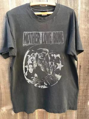 Редкая винтажная футболка группы Mother Love Bone 90-х годов, базовая футболка цвета древесного угля, унисекс