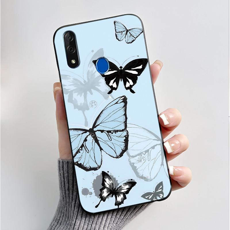Чехол с рисунком для ZTE Blade V10 Fundas Ударопрочный Coque Capa Мягкий силиконовый Черный корпус Милый цветочный мультяшный чехол