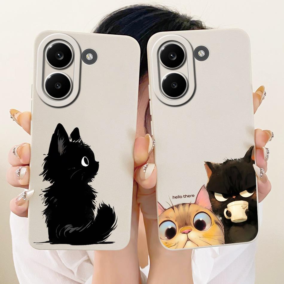 Для Xiaomi Poco X8 Pro / X8 Pro Max Милый Кот Цветок Мультяшный Чехол для Телефона Для Poco X8Pro X 8 Pro Max 5G Мягкий Силиконовый Чехол Защитные Бортики