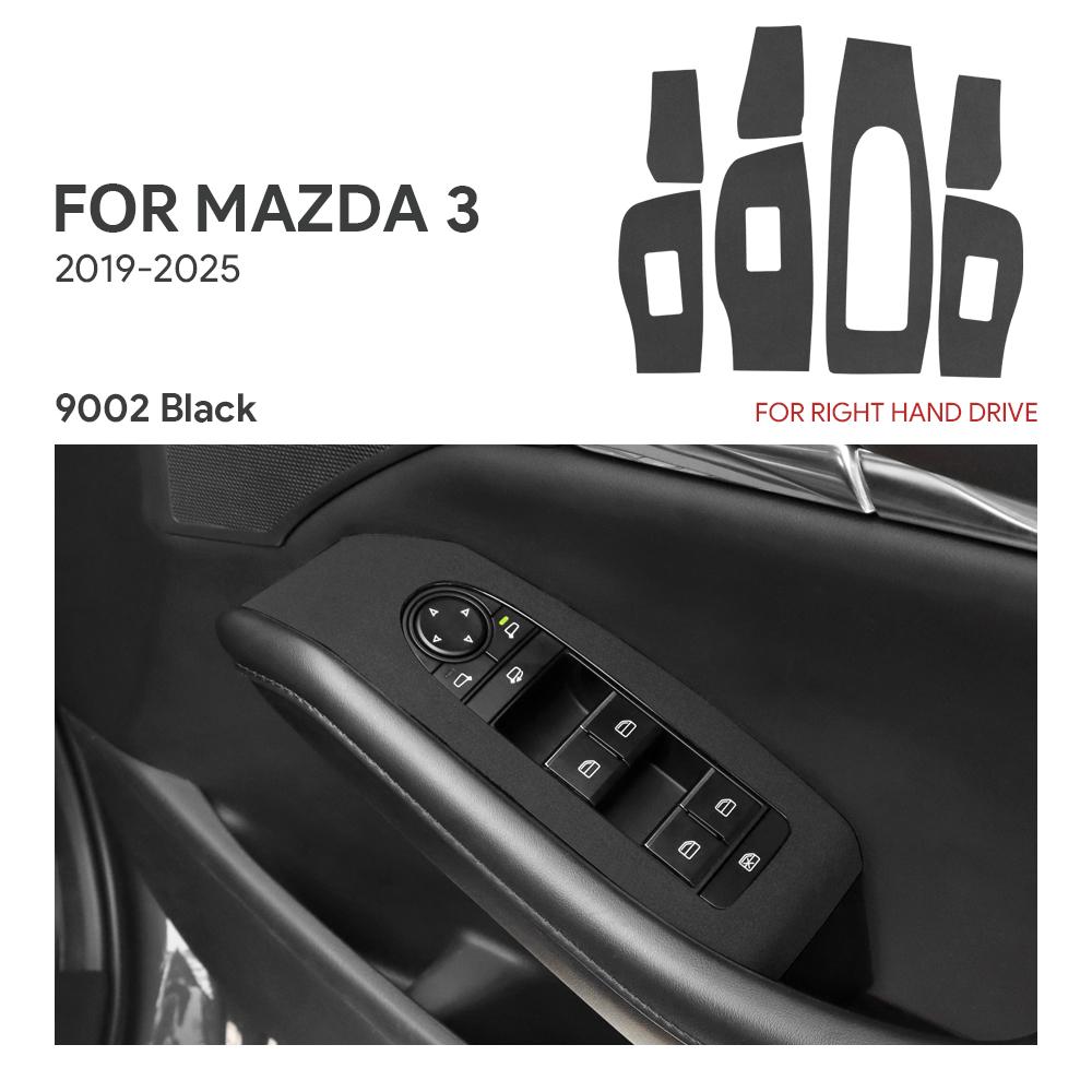 BKD1 Верхняя замшевая отделка LHD RHD Наклейка для Mazda 3 BP M3 Axela 2019 2020 2021 2022 2023 2024 2025 Панель подъема стекла автомобиля Интерьер