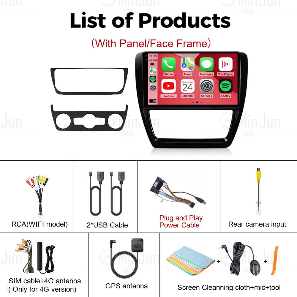 10-дюймовый автомобильный радиоприемник для Volkswagen VW Jetta 6 MK6 2011 - 2018 беспроводной Carplay Android Auto мультимедийный плеер автомобильная стереосистема навигация