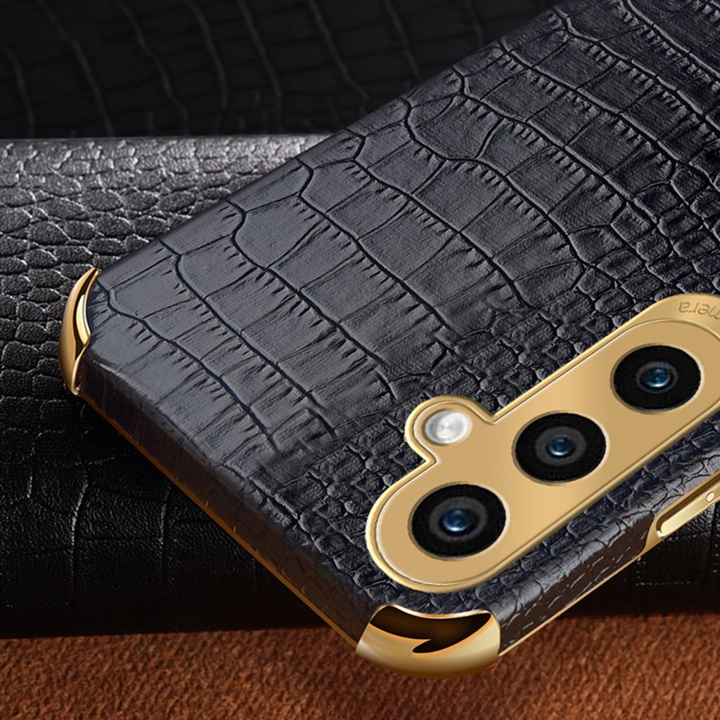 For Samsung Galaxy A05s 4G Case Crocodile Texture Electroplated Leather+TPU Phone Protection Cover