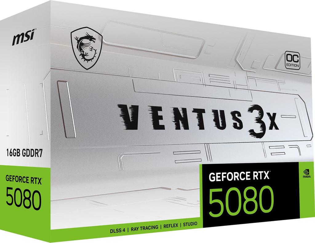 MSI RTX 5080 16GB VENTUS 3X OC WH GDDR7 Graphics Card