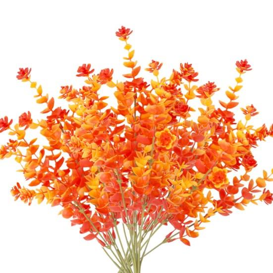 2 шт./компл. Осенний искусственный цветок, реалистичный поддельный лист эвкалипта, Хэллоуин, День благодарения, фестиваль урожая