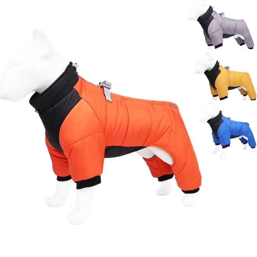 Четвероногие пальто для собак, водонепроницаемая одежда для щенков, утолщенная хлопковая одежда с фалангами для домашних животных, зимняя одежда для собак
