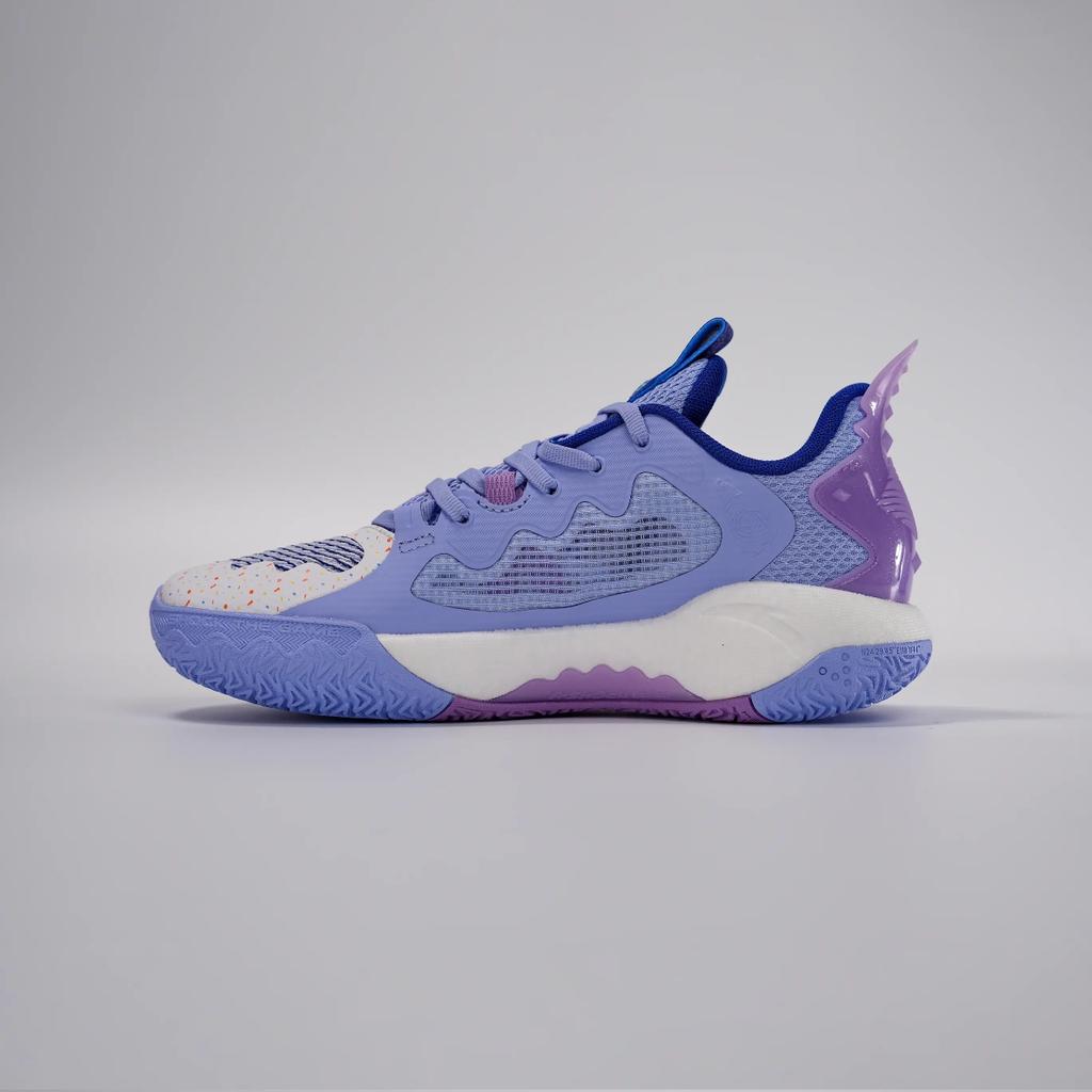 Anta Баскетбольные кроссовки с амортизацией Shock Wave 5, износостойкие, низкие, мужские, сине-фиолетовые 112511608S-2
