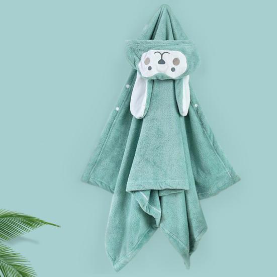 Детское банное полотенце, толстое, отлично впитывает воду, с капюшоном, в мультяшном стиле, на пуговицах, однотонное, теплое, мягкое, детское пончо для ванной, одеяло с ворсом