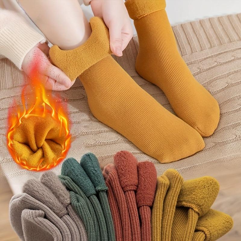 5 Pair Female Man Free Size Autumn Winter Socks Thickening Casual Home Floor Socks Snow Thermal Keeping Sleeping Warm Socks
