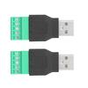 2 шт. USB штекер на 5-контактный винтовой клеммный адаптер-коннектор