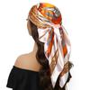 Luxury Brand Summer Kerchief Fashion Foulard Satin Headcloth 1 Piece of 35.4 Inches Square Shawls, Women Print 90X90CM Bandanna,