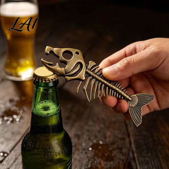 Creative Bar Accessories Vintage Fish Bone Bottle Opener Heavy Duty Beer Cap Unique Metal Remover Remover Professional Kitchen Gadget for