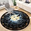 1pc Bat Moon Night Print Chair Carpet for Office Non-Slip Mat for Office - Decorative Floor Mat  yy251030211