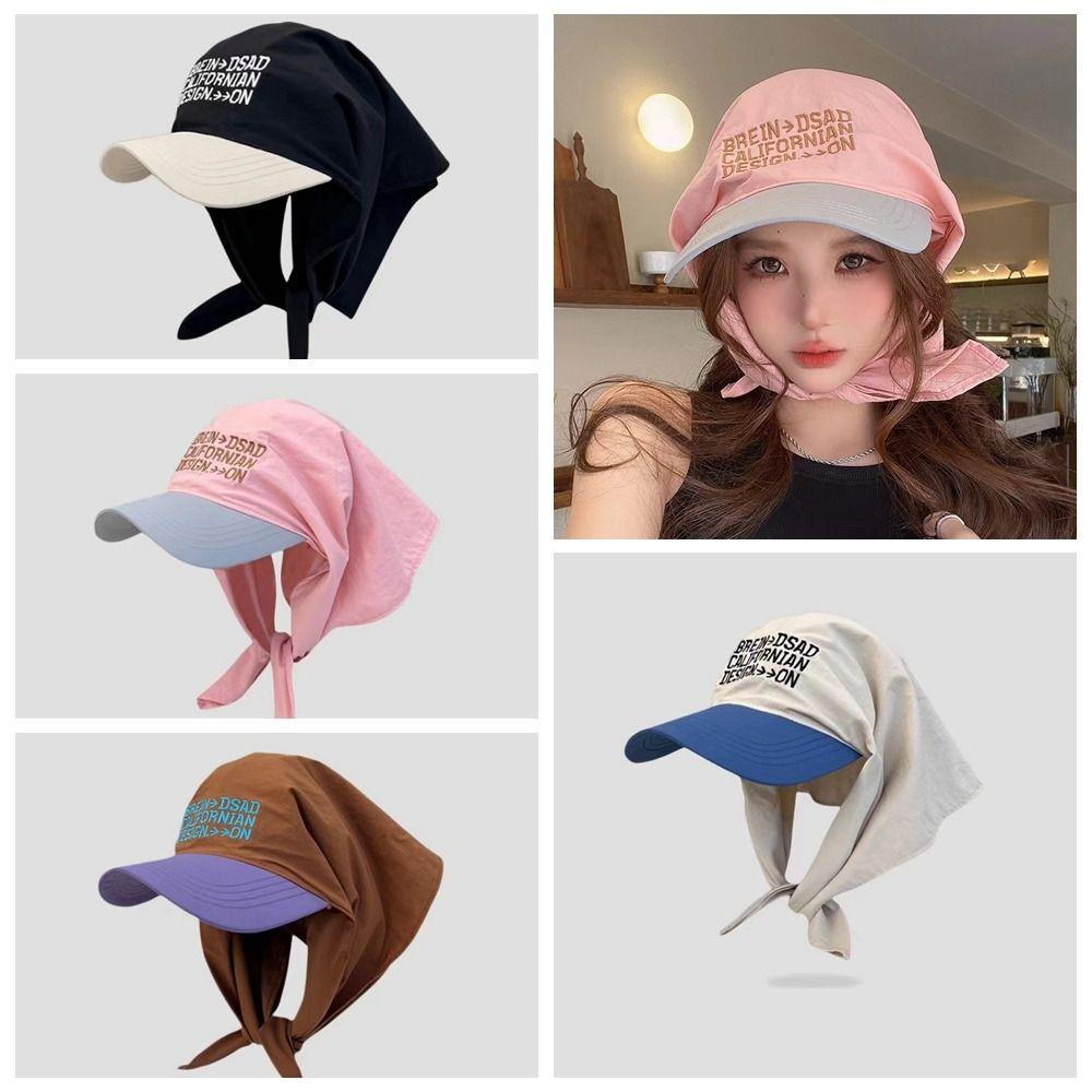Triangle Headscarf Letter Baseball Cap Sweet Snapback Cap Korean Headscarf Baseball Hat Outdoor