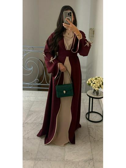 Платье-халат макси с бантом Pure Beauty - Loriya 2025, стиль Европа, Америка и Ближний Восток, модель LR962